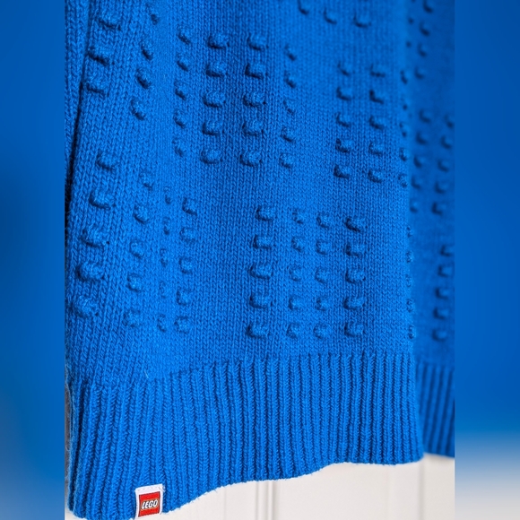 Target Lego blue knit long sleeve sweater new with tags Size XS (M) Cotton Blend - Picture 3 of 9